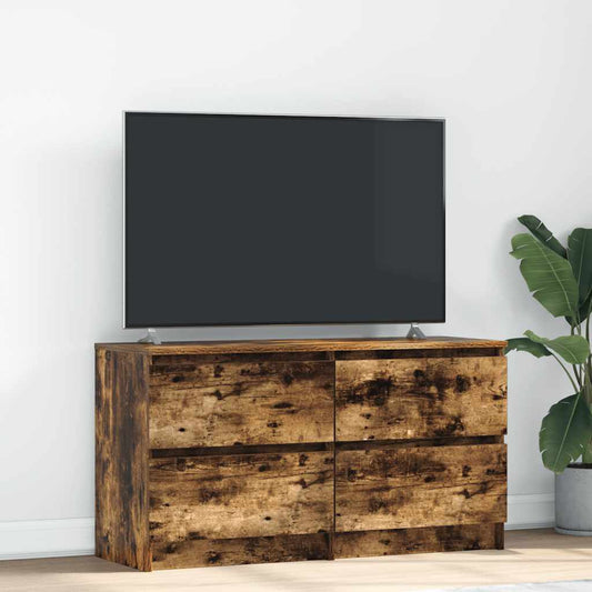 TV Cabinet Smoked Oak 100x35x54 cm Engineered Wood