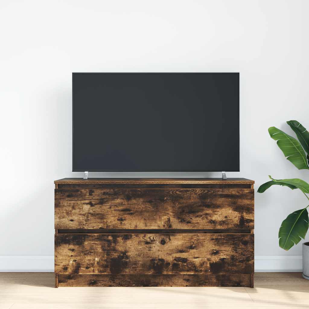 TV Cabinet Smoked Oak 100x35x54 cm Engineered Wood