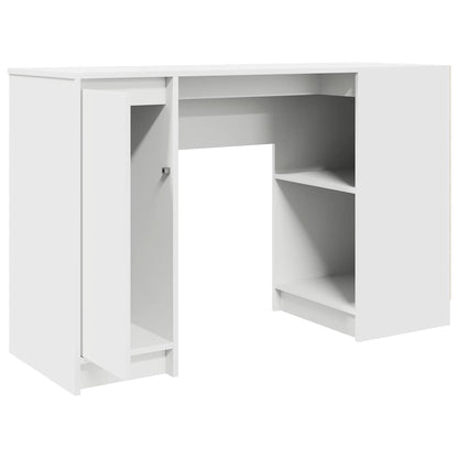 Compact White Desk 120x42x76 cm - Engineered Wood Design