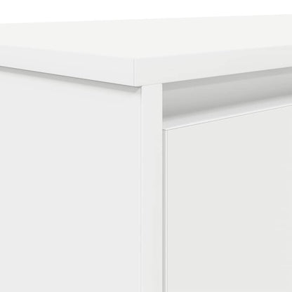 Compact White Desk 120x42x76 cm - Engineered Wood Design