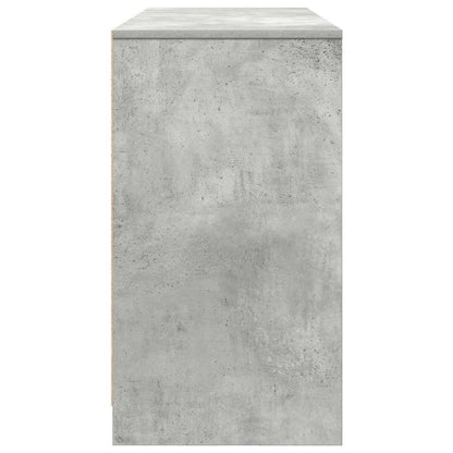 Stylish Concrete Grey Wood Desk 120x42x76 cm - Modern Home Office