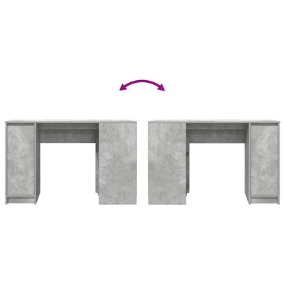 Stylish Concrete Grey Wood Desk 120x42x76 cm - Modern Home Office