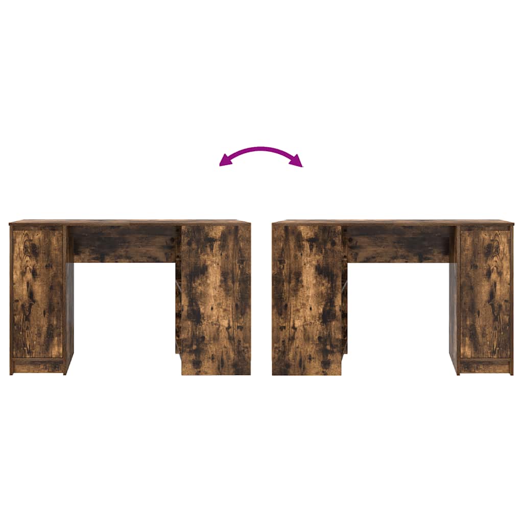 Elegant Smoked Oak Desk 120x42x76 cm - Durable Engineered Wood