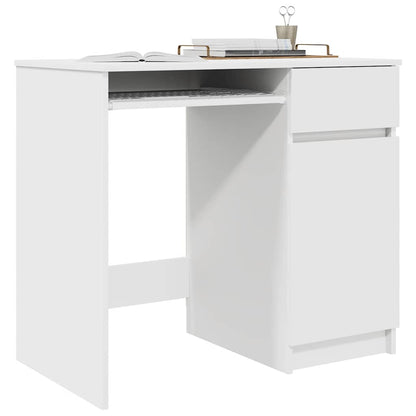 White Engineered Wood Desk 86x49x76 cm - Sleek & Durable Design