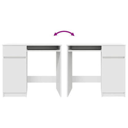 White Engineered Wood Desk 86x49x76 cm - Sleek & Durable Design