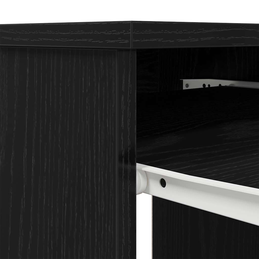 Black Oak Desk 86x49x76cm - Stylish Engineered Wood Design