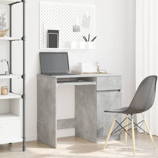 Concrete Grey Engineered Wood Desk - 86x49x76 cm