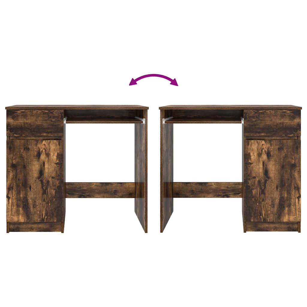 Smoked Oak Desk 86x49x76 cm - Stylish Engineered Wood Design