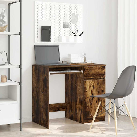 Smoked Oak Desk 86x49x76 cm - Stylish Engineered Wood Design