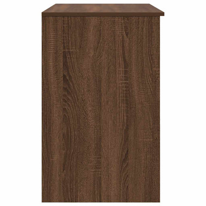 Compact Brown Oak Desk, Engineered Wood, 86x49x76 cm