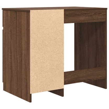Compact Brown Oak Desk, Engineered Wood, 86x49x76 cm