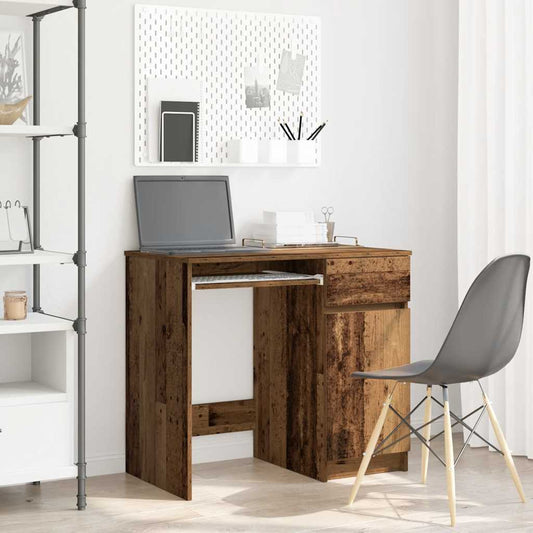 Vintage-Style Engineered Wood Desk, 86x49x76 cm, Classic Oak Finish