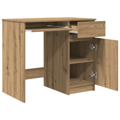 Oak Engineered Wood Desk - 86x49x76 cm | Desk Artisan Elegance