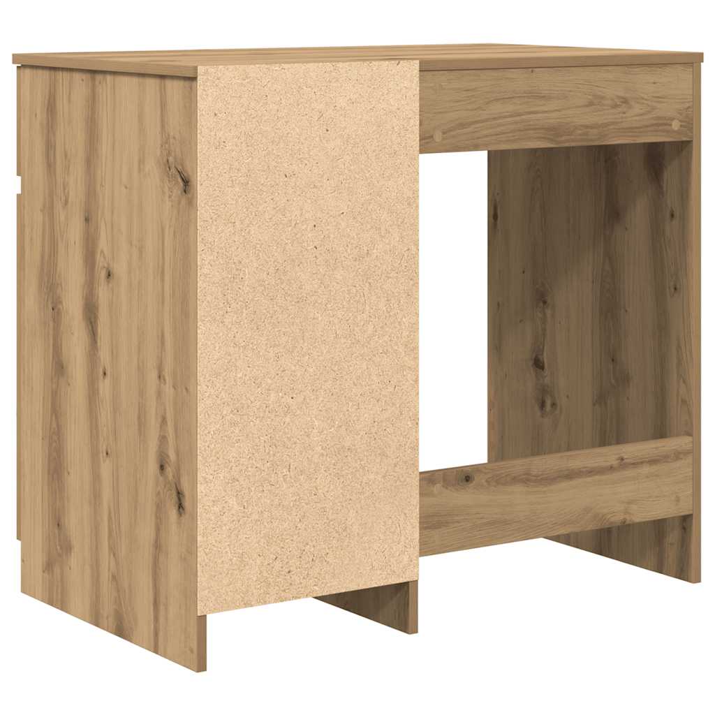 Oak Engineered Wood Desk - 86x49x76 cm | Desk Artisan Elegance