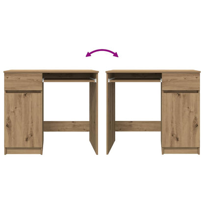 Oak Engineered Wood Desk - 86x49x76 cm | Desk Artisan Elegance