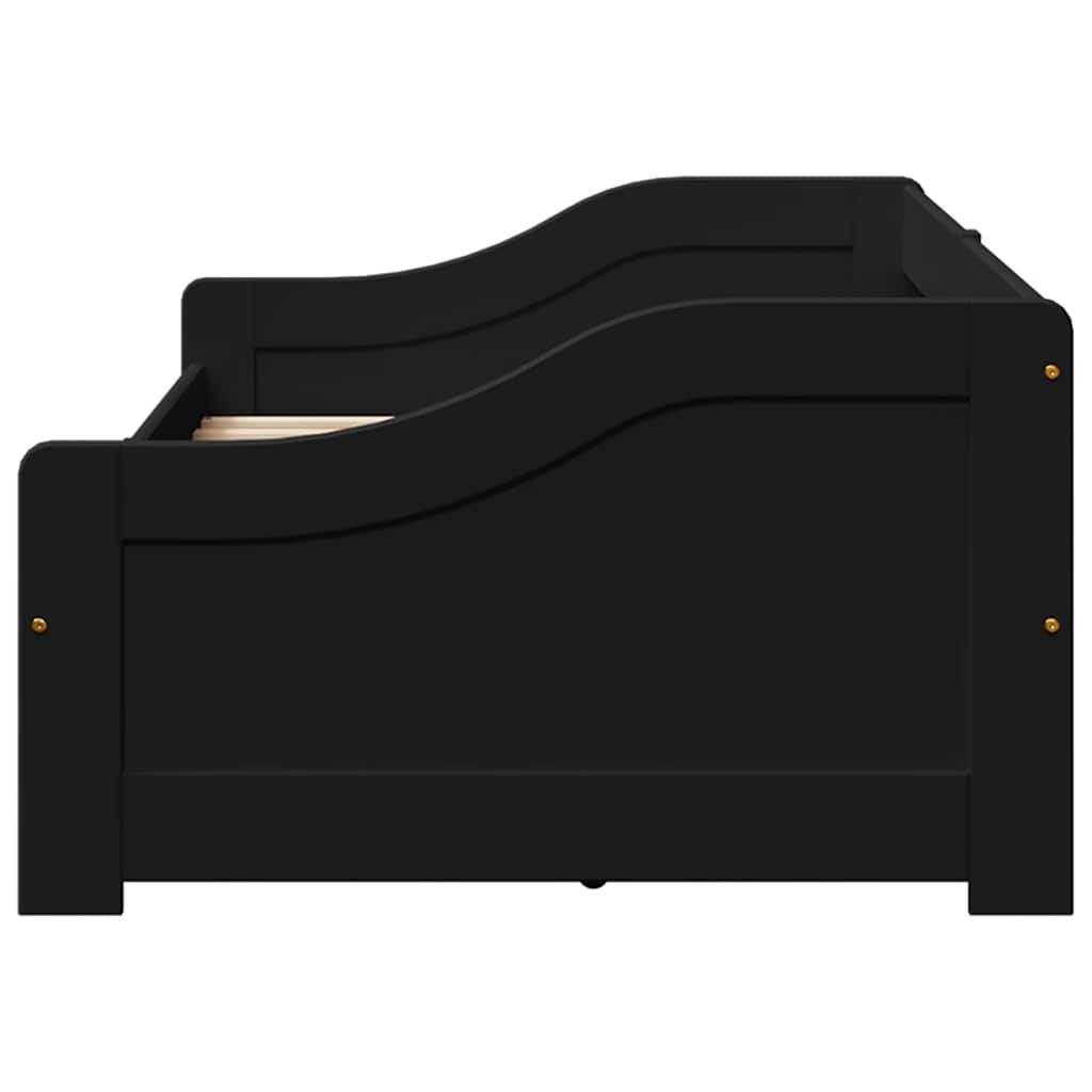 Day Bed with 2 Drawers without Mattress IRUN Black 90x200 cm