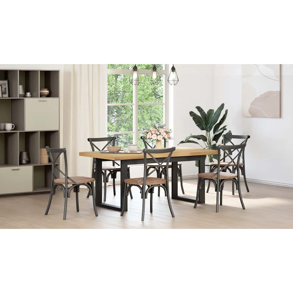 Solid Wood Dining Table NOAIN with U-Shaped Legs, 180x90x75 cm