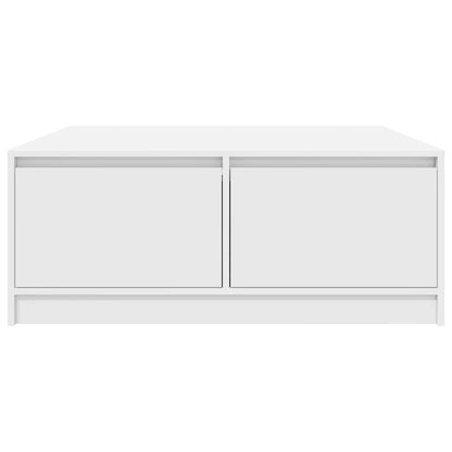 Coffee Table with Drawers White 100x100x40 cm