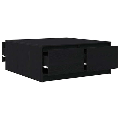 Coffee Table with Drawers Black Oak 100x100x40 cm