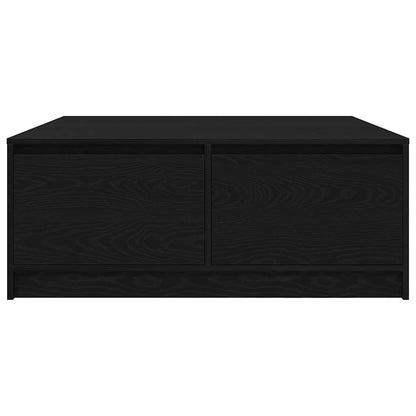 Coffee Table with Drawers Black Oak 100x100x40 cm