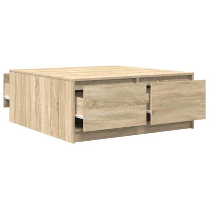 Coffee Table with Drawers Sonoma Oak 100x100x40 cm