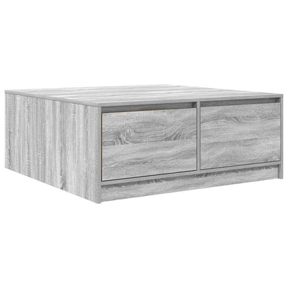 Coffee Table with Drawers Grey Sonoma 100x100x40 cm