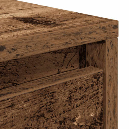 Coffee Table with Drawers Old Wood 100x100x40 cm