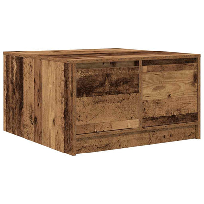 Coffee Table with Drawers Old Wood 70.5x70x40 cm