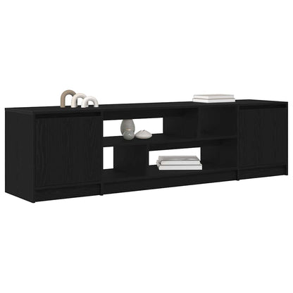TV Cabinet Black Oak 188.5x41x50 cm Engineered Wood
