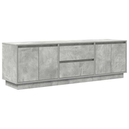 TV Cabinet with LED Lights Concrete Grey 160.5x41x50 cm