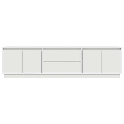TV Cabinet with LED Lights White 193.5x41x50 cm
