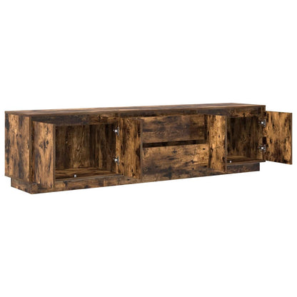 TV Cabinet with LED Lights Smoked Oak 193.5x41x50 cm
