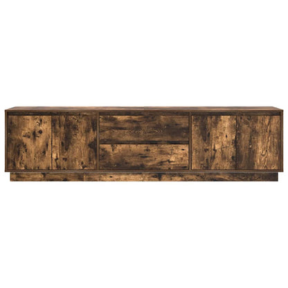 TV Cabinet with LED Lights Smoked Oak 193.5x41x50 cm