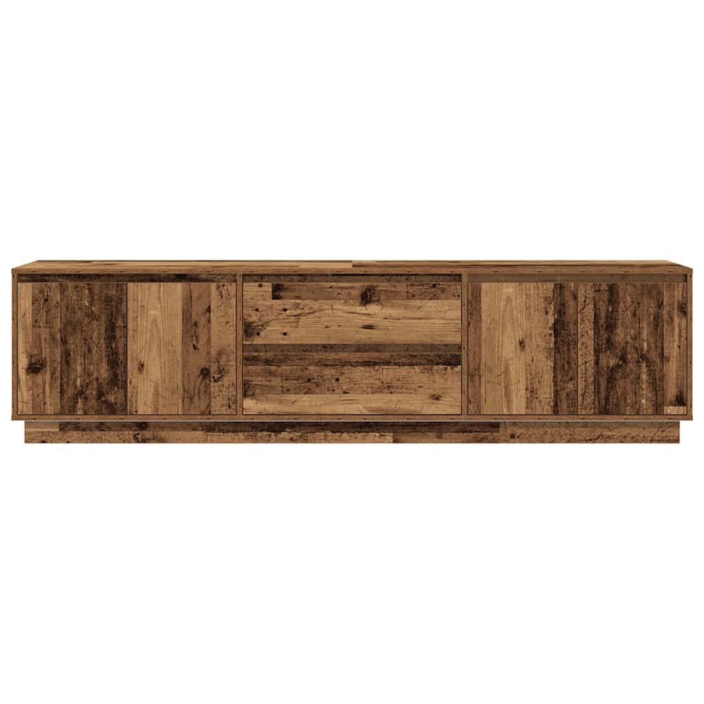 TV Cabinet with LED Lights Old Wood 193.5x41x50 cm