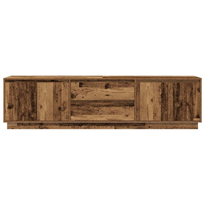 TV Cabinet with LED Lights Old Wood 193.5x41x50 cm