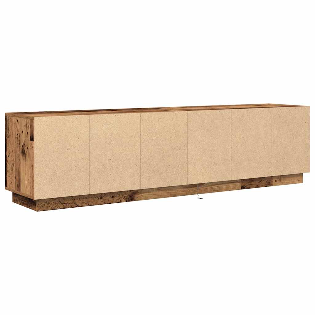 TV Cabinet with LED Lights Old Wood 193.5x41x50 cm