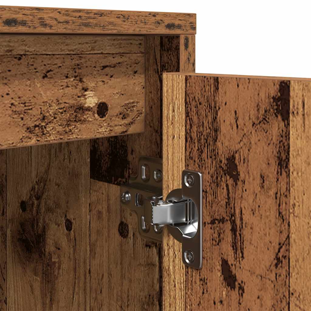 TV Cabinet with LED Lights Old Wood 193.5x41x50 cm