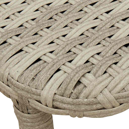 Folding Garden Table Light Grey 90x51x75 cm Poly Rattan