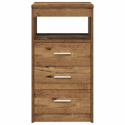Vintage Engineered Wood Desk with Cabinet – Rustic Charm