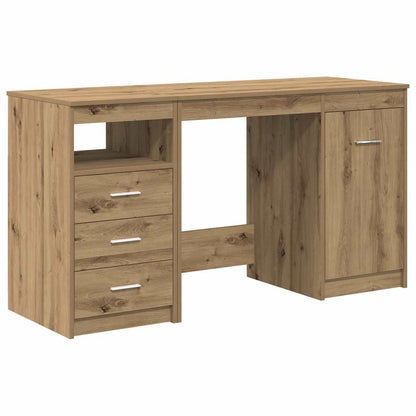 Artisan Oak Desk with Cabinet | Engineered Wood Office Furniture