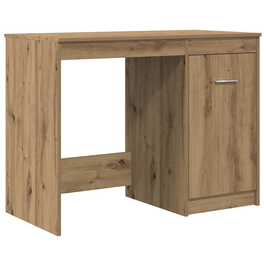 Artisan Oak Desk with Cabinet | Engineered Wood Office Furniture
