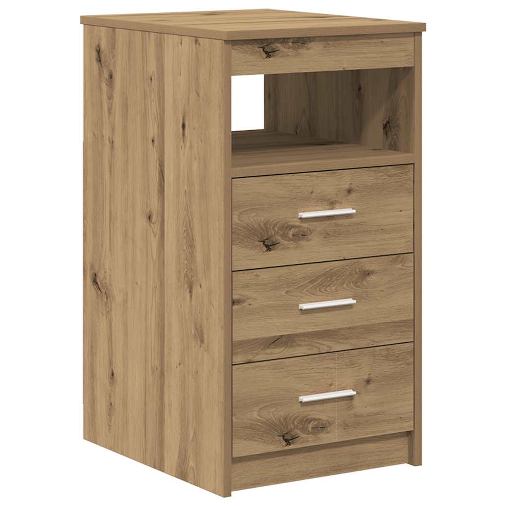 Artisan Oak Desk with Cabinet | Engineered Wood Office Furniture