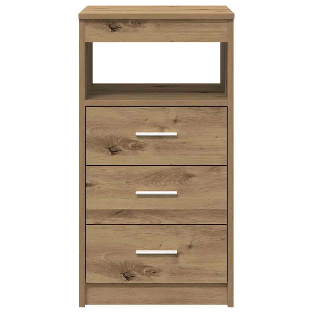 Artisan Oak Desk with Cabinet | Engineered Wood Office Furniture