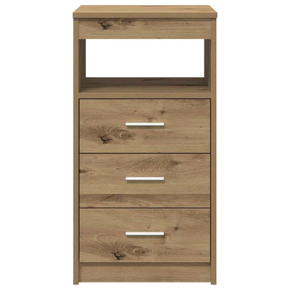 Artisan Oak Desk with Cabinet | Engineered Wood Office Furniture
