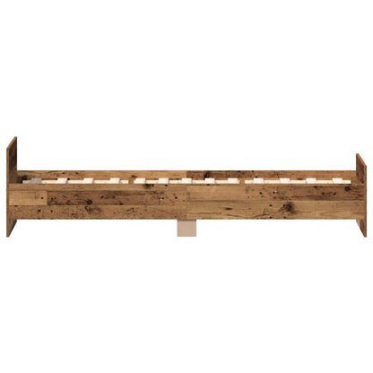 Bed Frame without Mattress Old Wood 90x200 cm Engineered Wood