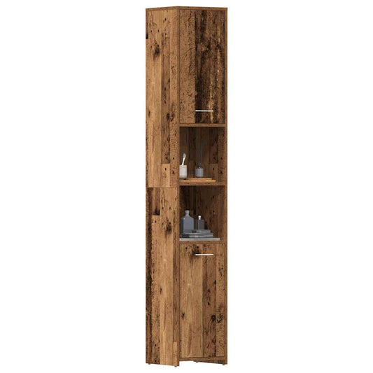 Rustic Bathroom Cabinet - 30x30x183.5 cm - Engineered Old Wood