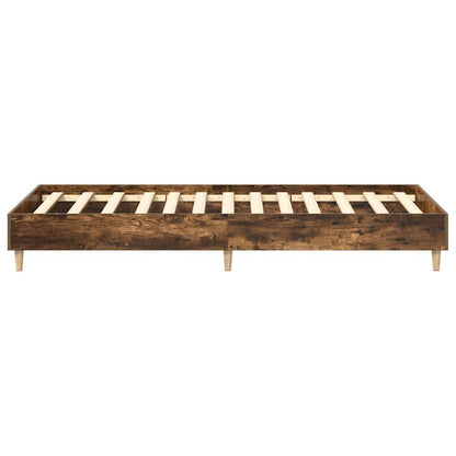 Bed Frame No Mattress Smoked Oak 100x200 cm Engineered Wood