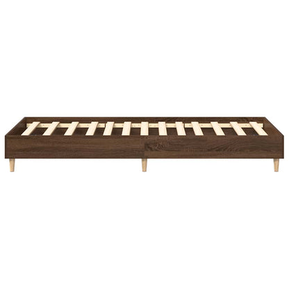 Bed Frame No Mattress Brown Oak 90x200 cm Engineered Wood