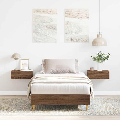 Bed Frame No Mattress Brown Oak 90x200 cm Engineered Wood