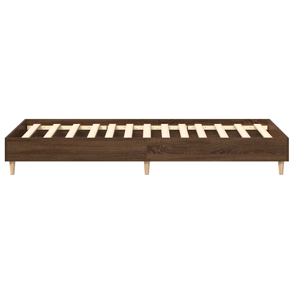 Bed Frame No Mattress Brown Oak 90x190 cm Single Engineered Wood